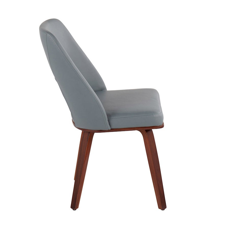 LumiSource Triad Chair, Set of 2, Walnut Bamboo/Grey