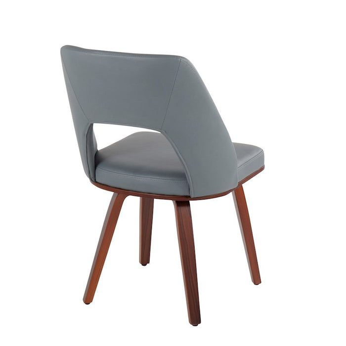 LumiSource Triad Chair, Set of 2, Walnut Bamboo/Grey