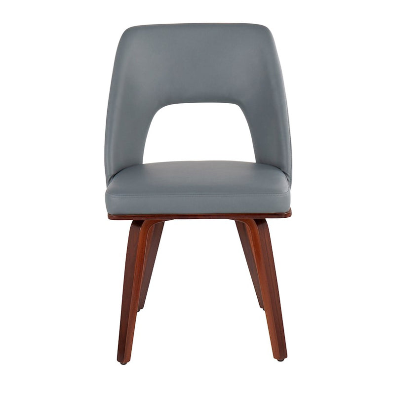 LumiSource Triad Chair, Set of 2, Walnut Bamboo/Grey