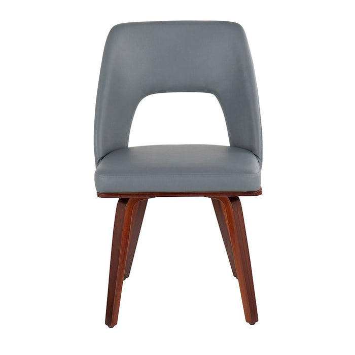 LumiSource Triad Chair, Set of 2, Walnut Bamboo/Grey