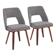 LumiSource Triad Chair, Set of 2, Walnut Bamboo/GY Noise - CH-TRIADUPWLNGY2