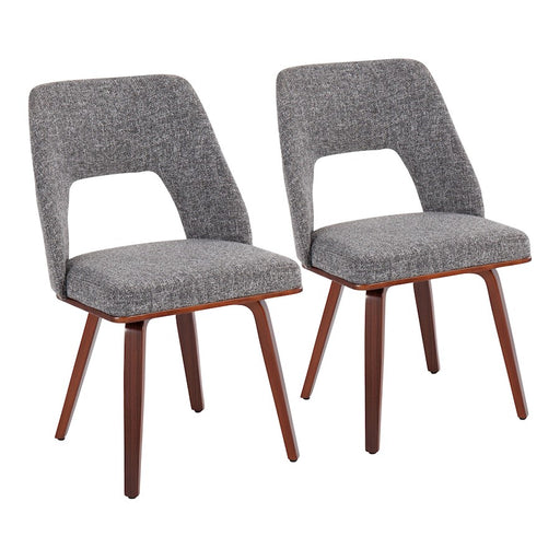 LumiSource Triad Chair, Set of 2, Walnut Bamboo/GY Noise - CH-TRIADUPWLNGY2