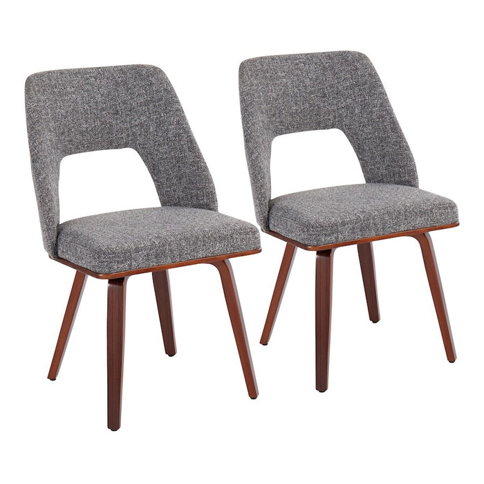 LumiSource Triad Chair, Set of 2, Walnut Bamboo/GY Noise - CH-TRIADUPWLNGY2