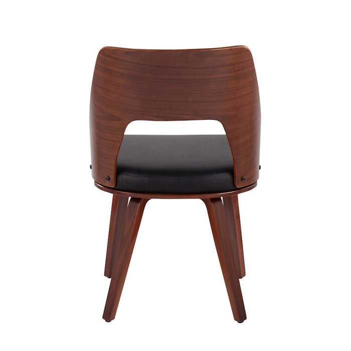 LumiSource Triad Chair, Set of 2 in Walnut Bamboo/Black PU
