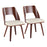 LumiSource Triad Chair, Set of 2 in Walnut Bamboo/Cream PU - CH-TRIADWLCR2