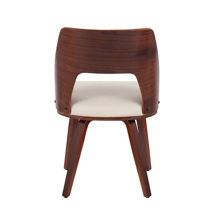 LumiSource Triad Chair, Set of 2 in Walnut Bamboo/Cream PU