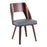 LumiSource Triad Chair, Set of 2 in Walnut Bamboo/Grey PU