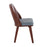 LumiSource Triad Chair, Set of 2 in Walnut Bamboo/Grey PU