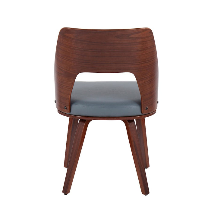 LumiSource Triad Chair, Set of 2 in Walnut Bamboo/Grey PU