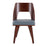 LumiSource Triad Chair, Set of 2 in Walnut Bamboo/Grey PU