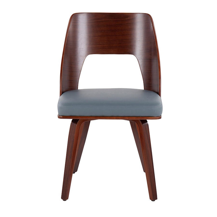 LumiSource Triad Chair, Set of 2 in Walnut Bamboo/Grey PU