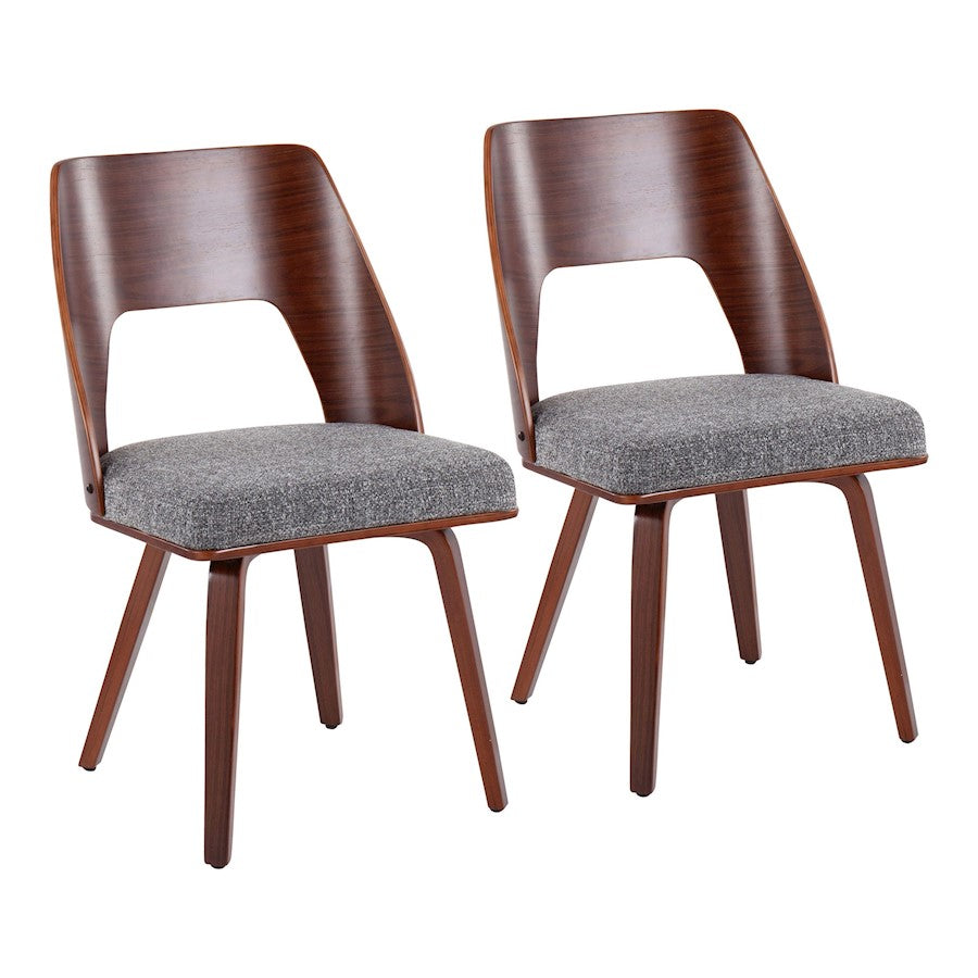 LumiSource Triad Chair, Set of 2, Walnut Bamboo/Grey Noise - CH-TRIADWLNGY2