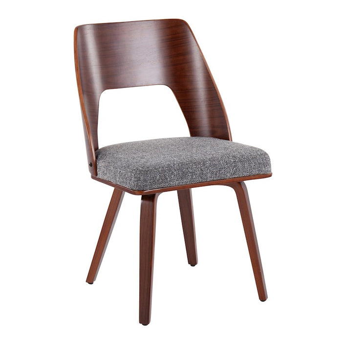 LumiSource Triad Chair, Set of 2, Walnut Bamboo/Grey Noise