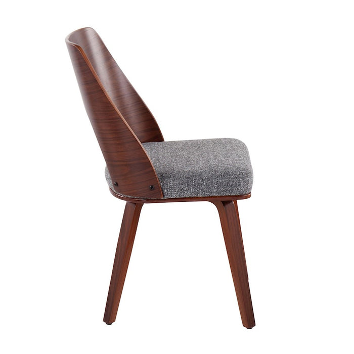 LumiSource Triad Chair, Set of 2, Walnut Bamboo/Grey Noise