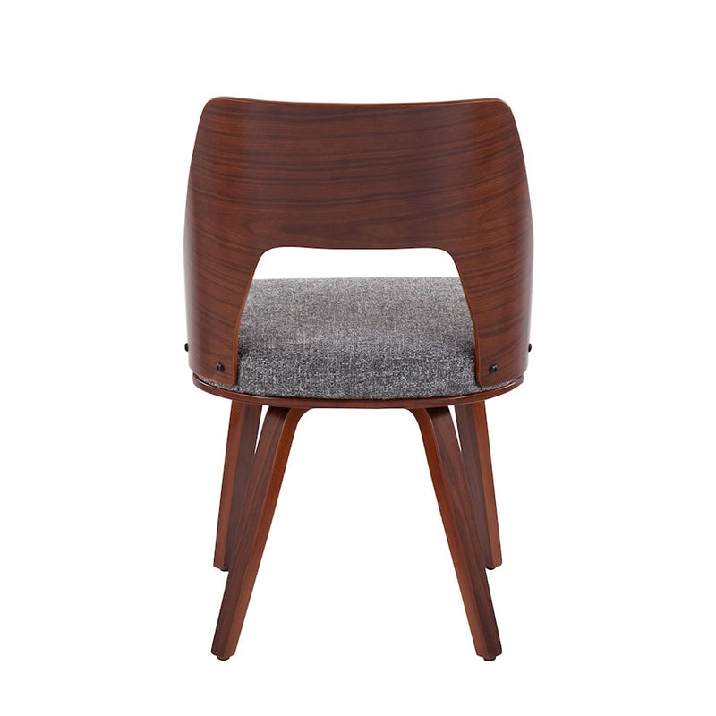 LumiSource Triad Chair, Set of 2, Walnut Bamboo/Grey Noise