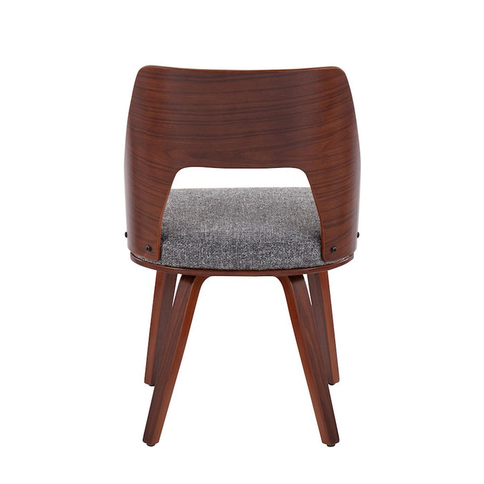 LumiSource Triad Chair, Set of 2, Walnut Bamboo/Grey Noise