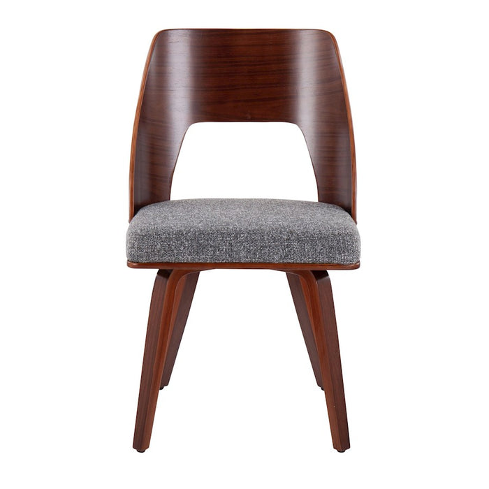 LumiSource Triad Chair, Set of 2, Walnut Bamboo/Grey Noise