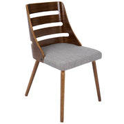 LumiSource Trevi Accent Chair | Walnut Wood and Grey Fabric | Kitchen & Dining Room Seating | 20 x 18 x 31 in | Model CH-TRVWL-GY