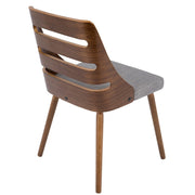 LumiSource Trevi Accent Chair | Walnut Wood and Grey Fabric | Kitchen & Dining Room Seating | 20 x 18 x 31 in | Model CH-TRVWL-GY