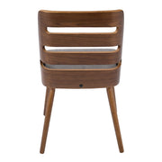 LumiSource Trevi Accent Chair | Walnut Wood and Grey Fabric | Kitchen & Dining Room Seating | 20 x 18 x 31 in | Model CH-TRVWL-GY