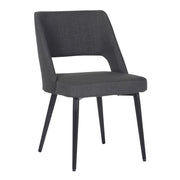 LumiSource Valencia Chair in Black Steel/Charcoal Fabric - CH-VALENCIABKCHAR