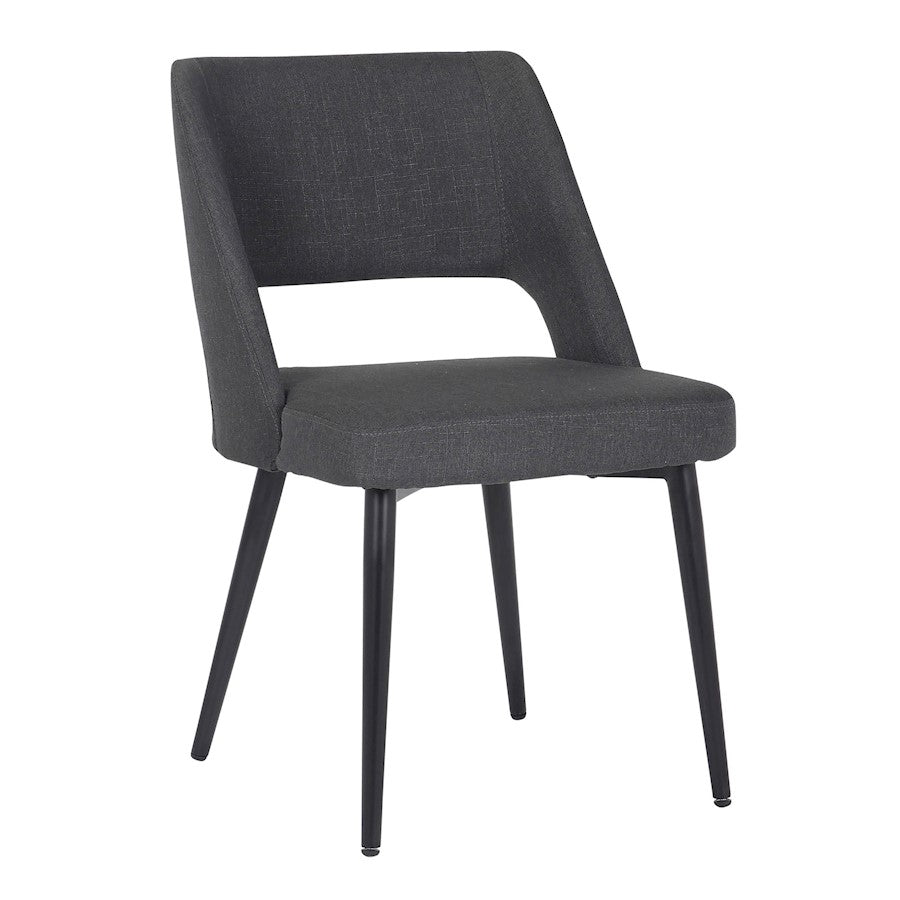 LumiSource Valencia Chair in Black Steel/Charcoal Fabric - CH-VALENCIABKCHAR