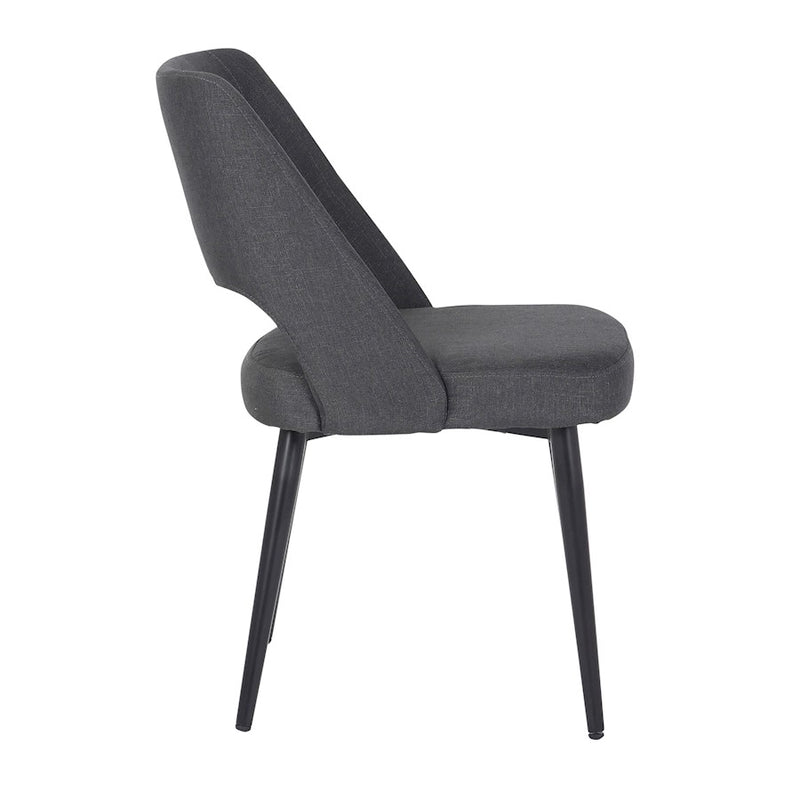 LumiSource Valencia Chair in Black Steel/Charcoal Fabric
