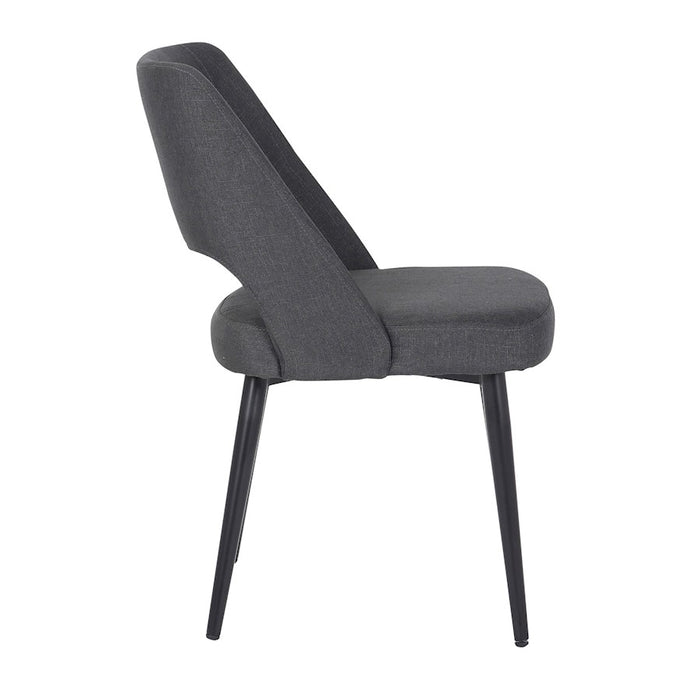LumiSource Valencia Chair in Black Steel/Charcoal Fabric