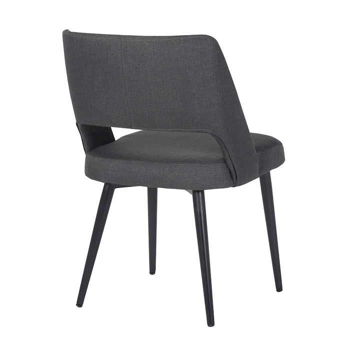 LumiSource Valencia Chair in Black Steel/Charcoal Fabric