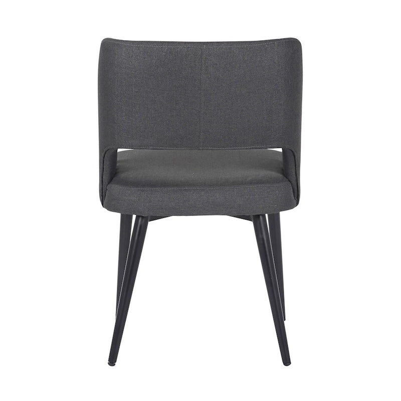 LumiSource Valencia Chair in Black Steel/Charcoal Fabric