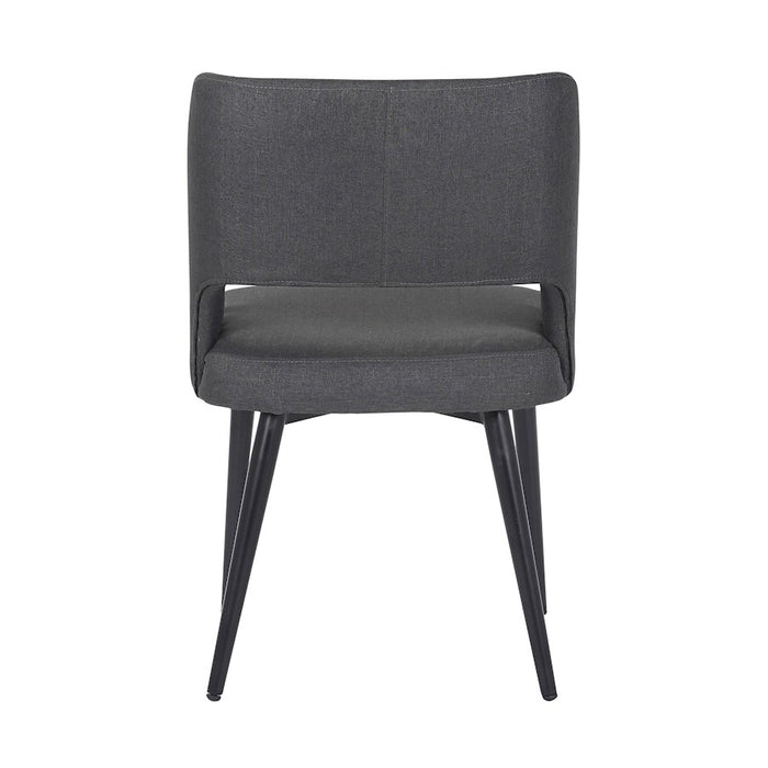 LumiSource Valencia Chair in Black Steel/Charcoal Fabric