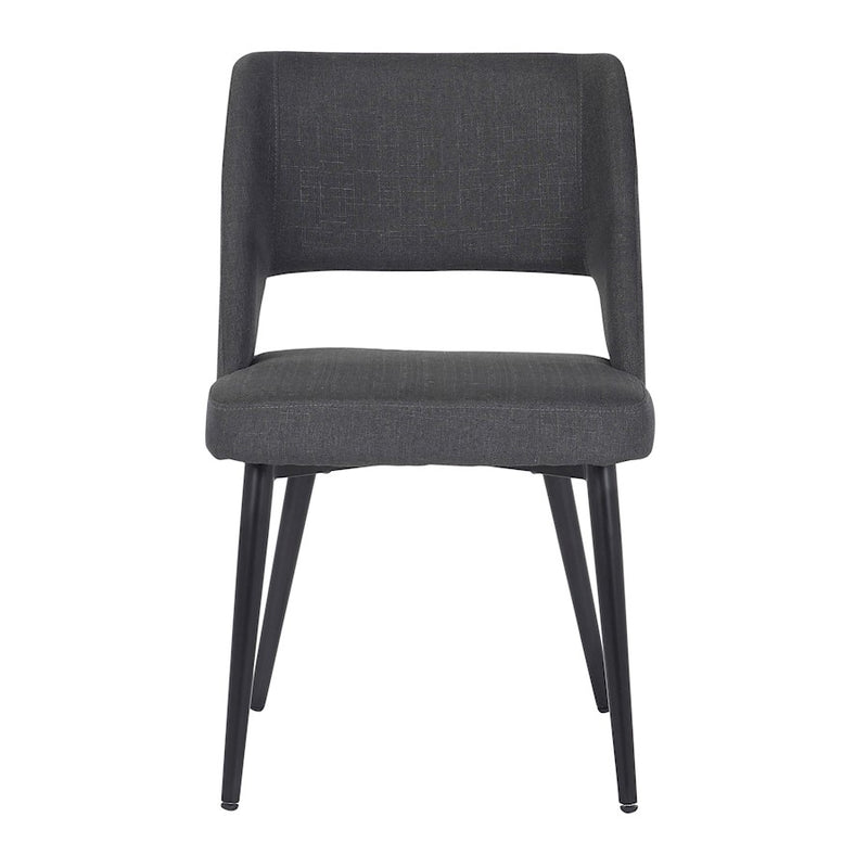 LumiSource Valencia Chair in Black Steel/Charcoal Fabric
