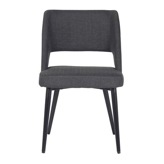 LumiSource Valencia Chair in Black Steel/Charcoal Fabric