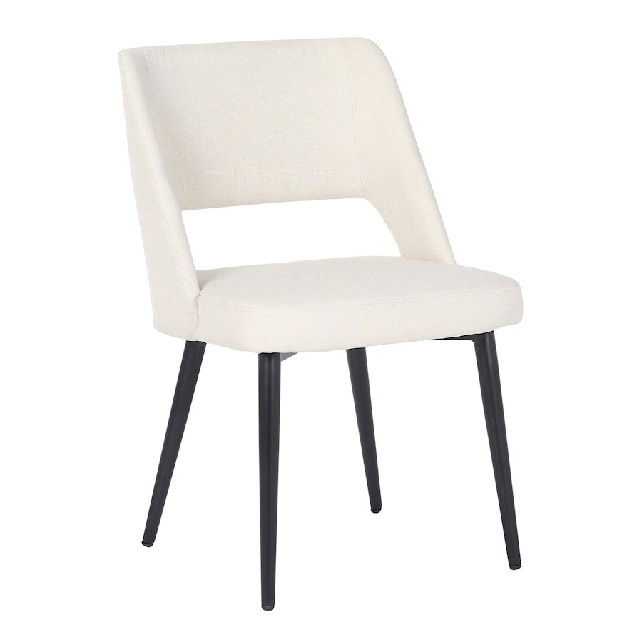 LumiSource Valencia Chair in Black Steel/Cream Fabric - CH-VALENCIABKCR