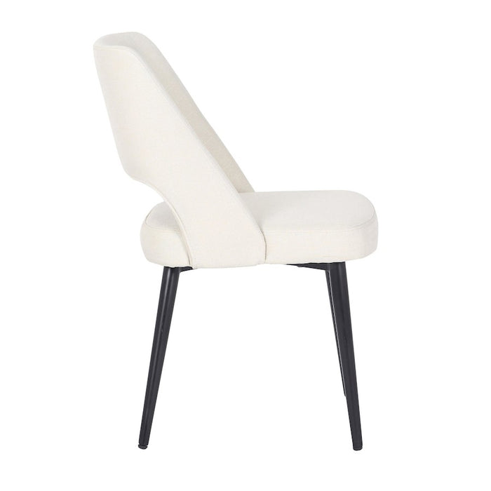LumiSource Valencia Chair in Black Steel/Cream Fabric