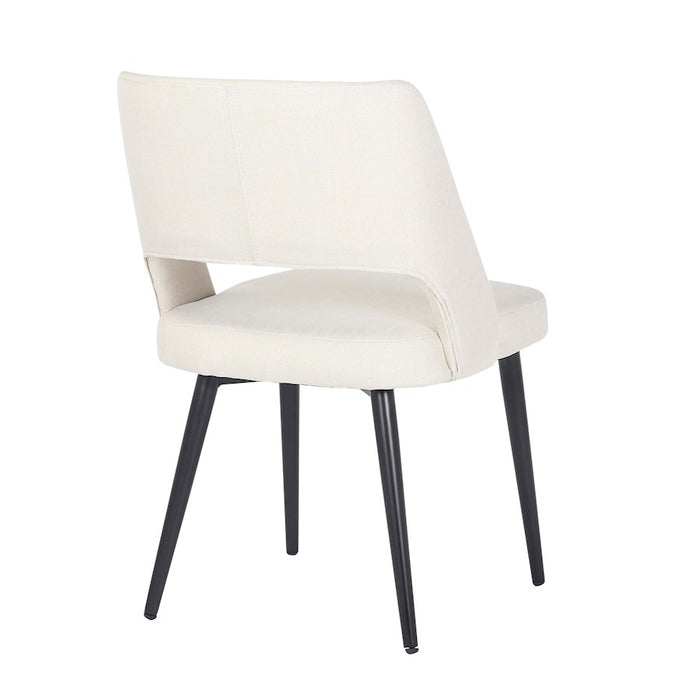 LumiSource Valencia Chair in Black Steel/Cream Fabric