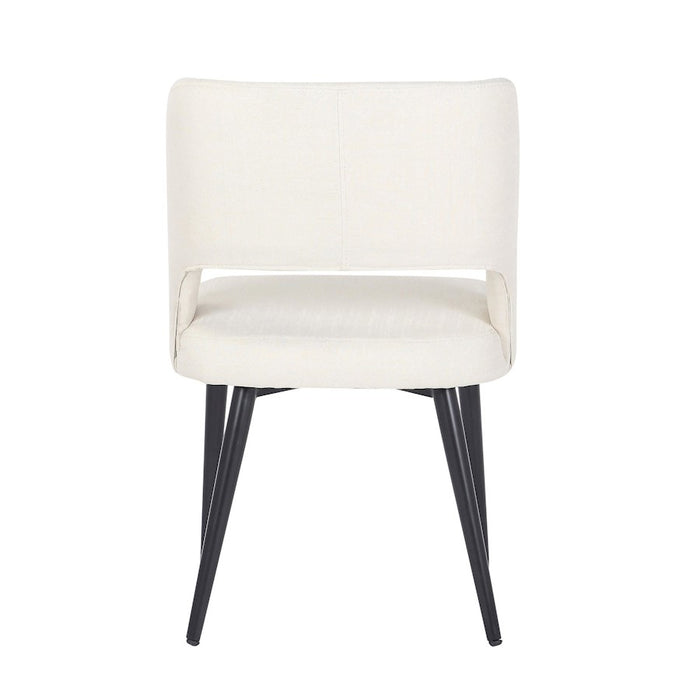 LumiSource Valencia Chair in Black Steel/Cream Fabric