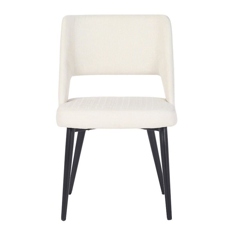 LumiSource Valencia Chair in Black Steel/Cream Fabric