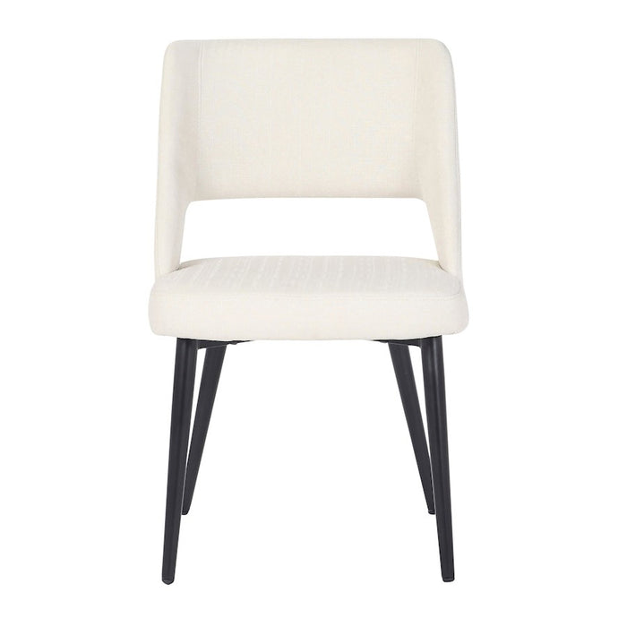 LumiSource Valencia Chair in Black Steel/Cream Fabric