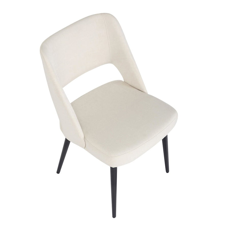 LumiSource Valencia Chair in Black Steel/Cream Fabric