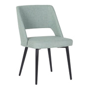 LumiSource Valencia Chair in Black Steel/Green Fabric - CH-VALENCIABKGN
