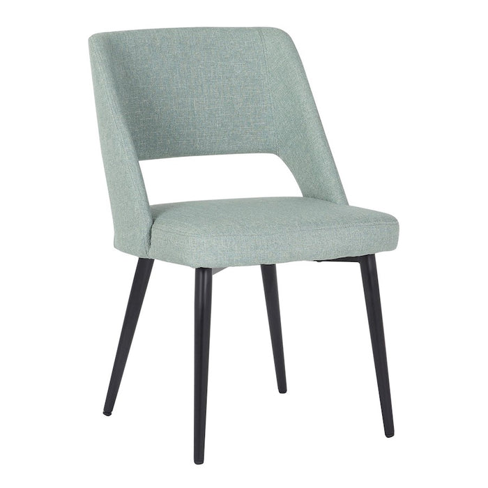 LumiSource Valencia Chair in Black Steel/Green Fabric - CH-VALENCIABKGN