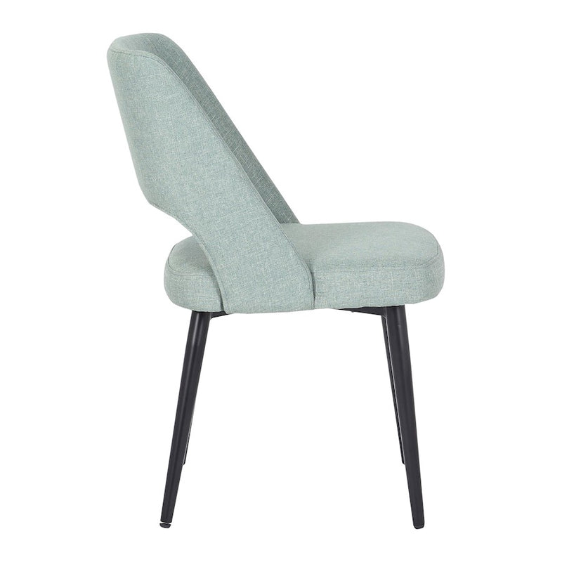 LumiSource Valencia Chair in Black Steel/Green Fabric