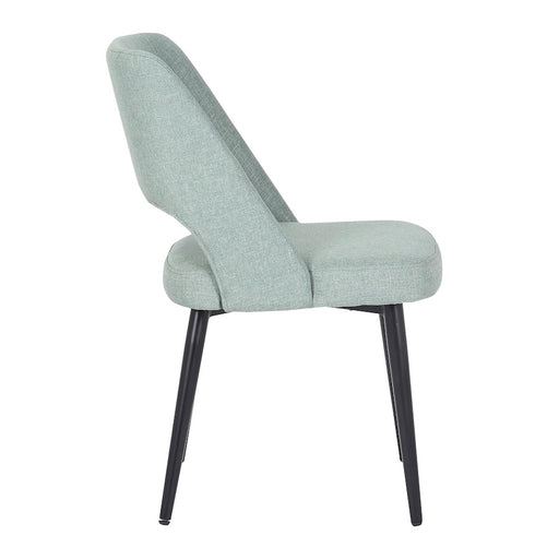 LumiSource Valencia Chair in Black Steel/Green Fabric