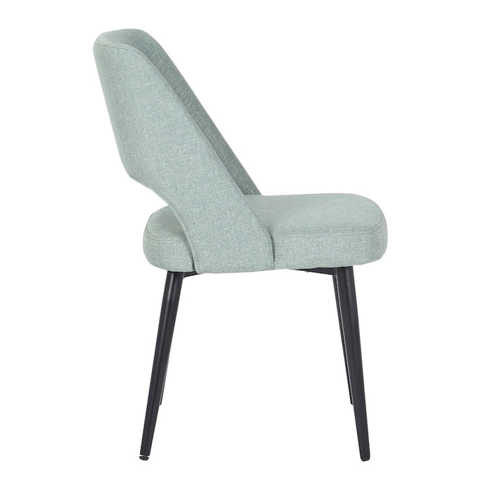 LumiSource Valencia Chair in Black Steel/Green Fabric