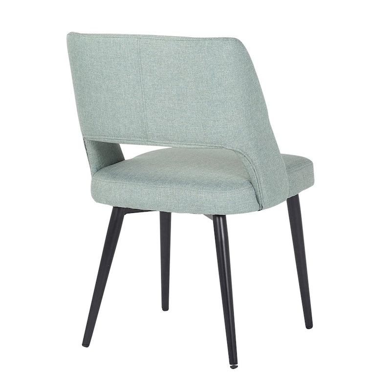 LumiSource Valencia Chair in Black Steel/Green Fabric