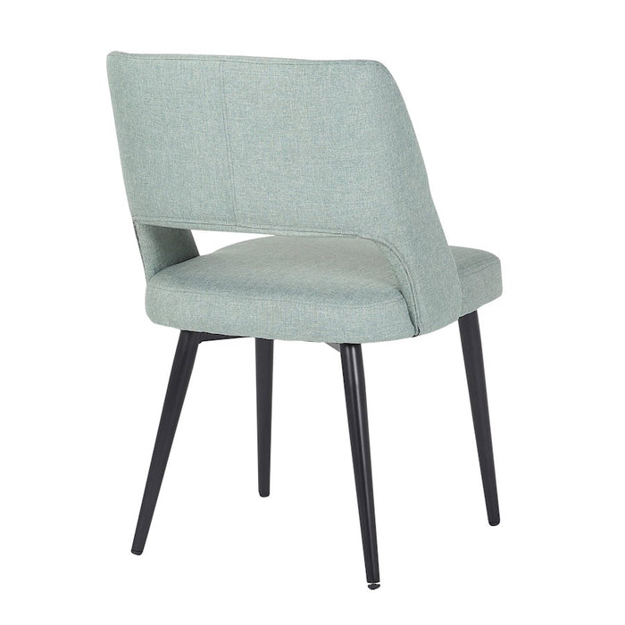 LumiSource Valencia Chair in Black Steel/Green Fabric