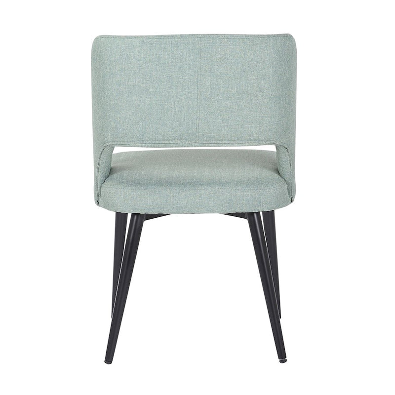 LumiSource Valencia Chair in Black Steel/Green Fabric