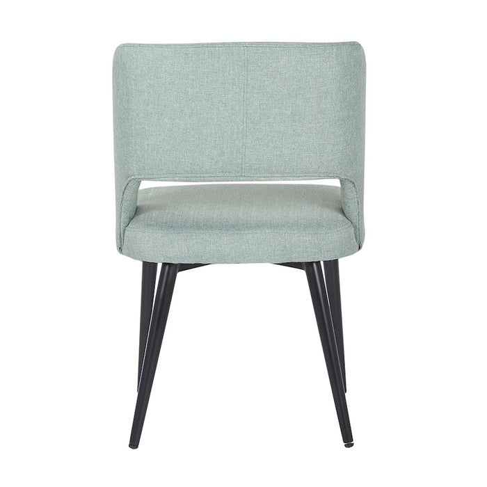 LumiSource Valencia Chair in Black Steel/Green Fabric