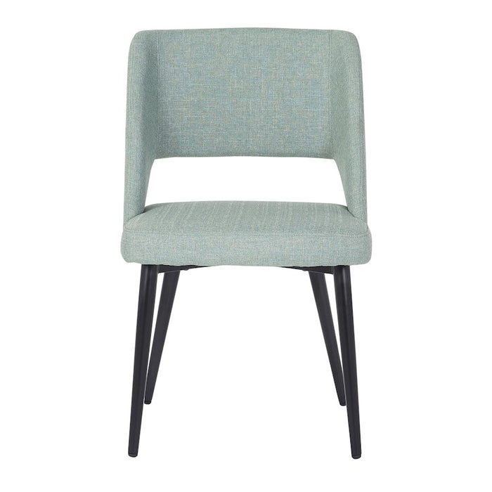 LumiSource Valencia Chair in Black Steel/Green Fabric